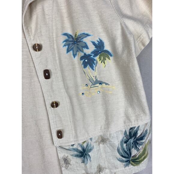 Vintage Womens Piccalino Petites 2pc Dress & Button Top 10 p Linen Hawaiian - Picture 3 of 10